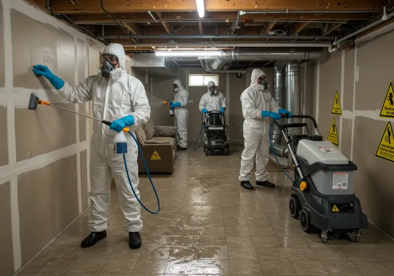 Basement Moisture Removal and Structural Drying process in Ballinger, TX